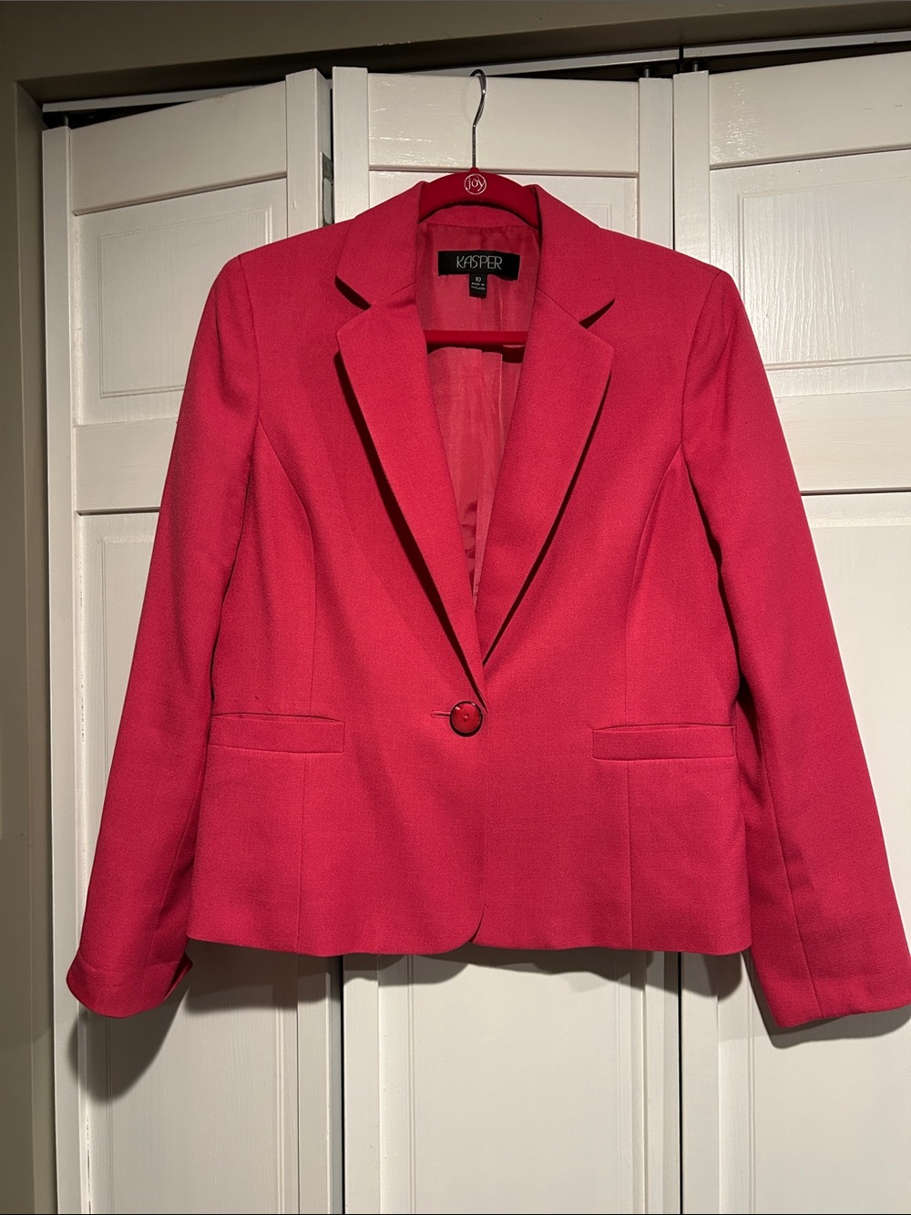 Kasper Women's Raspberry Pink Single-Button Blazer